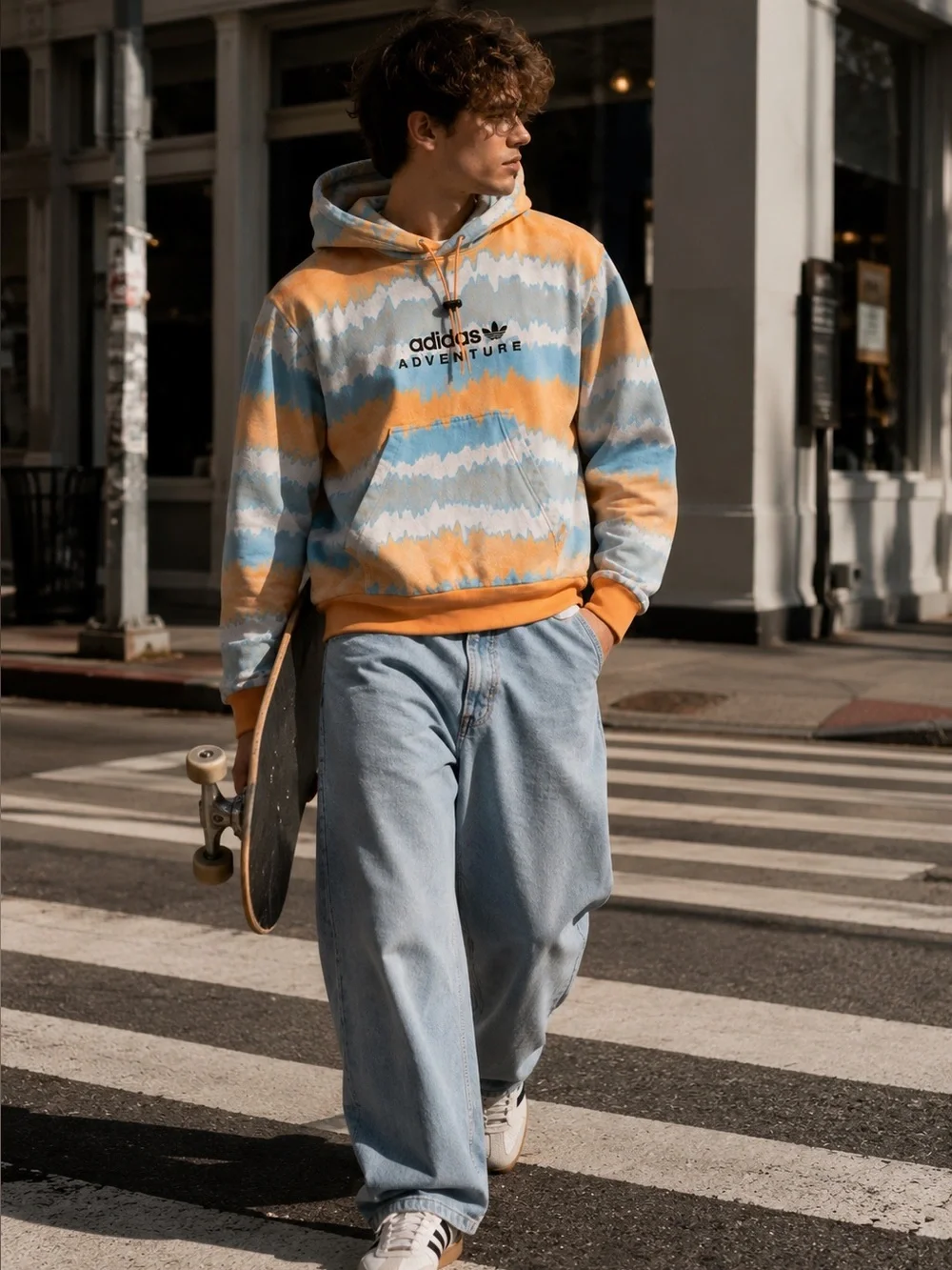 adidas Originals Adventure Graphic Hoodie Hazy Orange M